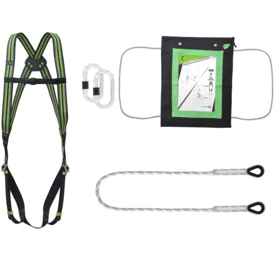 Work Restraint Kit - 1.5m Kernmantle Rope Lanyard and Steel Screw Karabiners | CMT Group UK