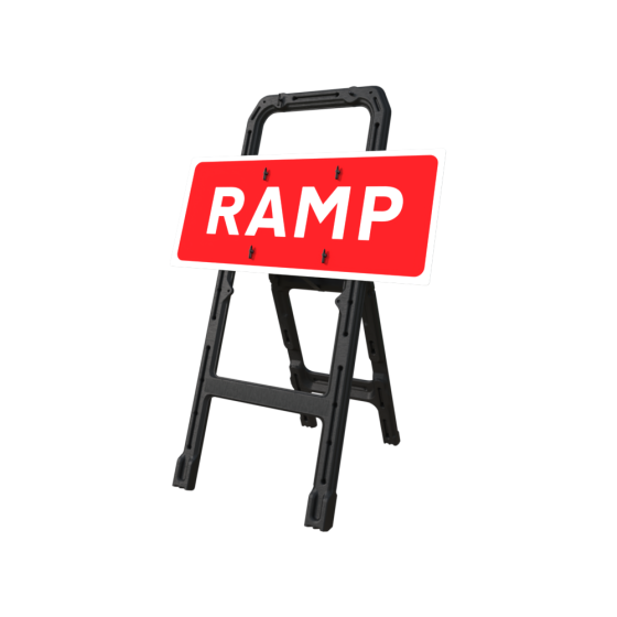 RA1 Plastic Quick Fit Frame & Sign - 1050x450mm Rectangle - RAMP