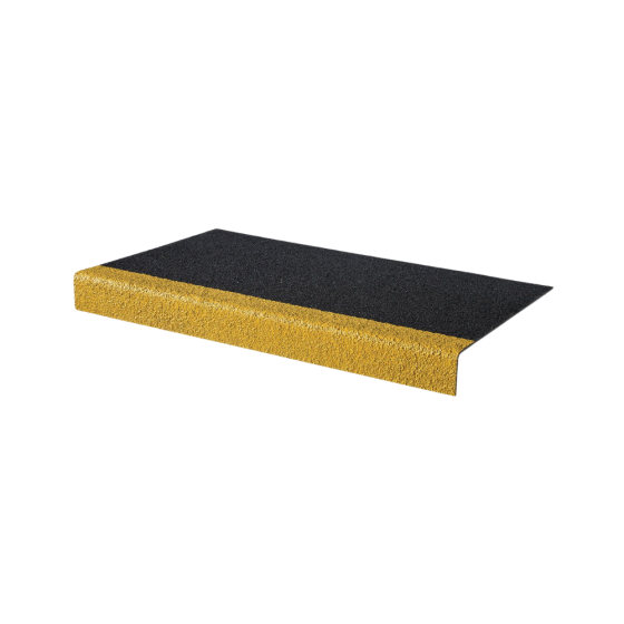 Anti-Slip GRP Stair Treads 55mm x 345mm x 600mm Black/Yellow