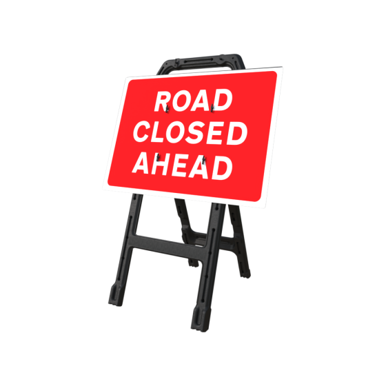 RA1 Plastic Quick Fit Frame & Sign - 1050x750mm Rectangle - Road Closed Access Only