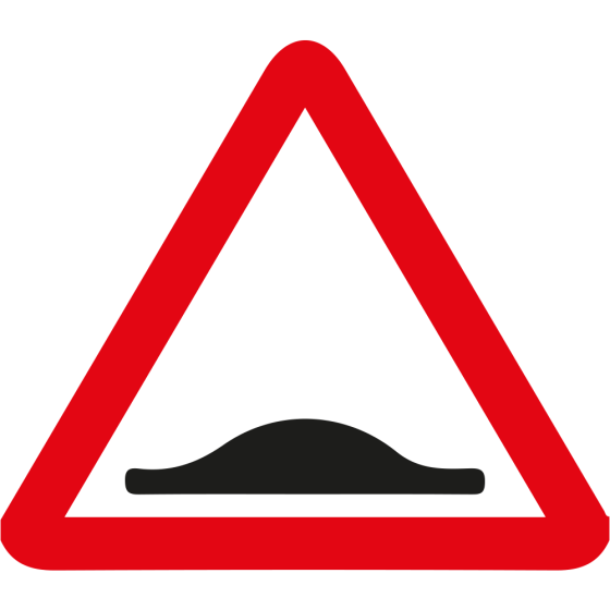Metal Triangle Plate Sign Humps Ahead 750mm