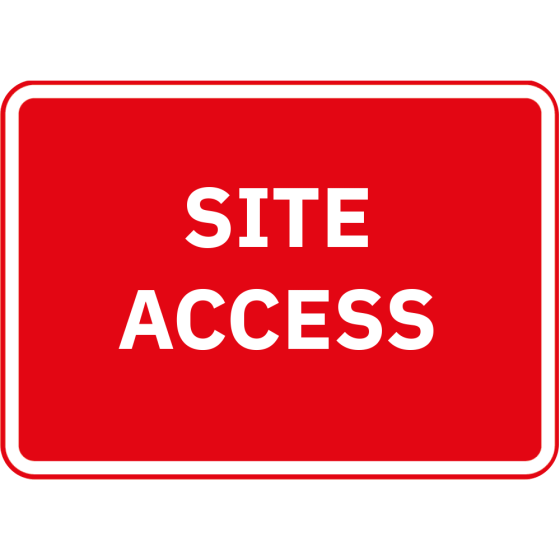 Site Access Metal Road Sign - 1050mm x 750mm