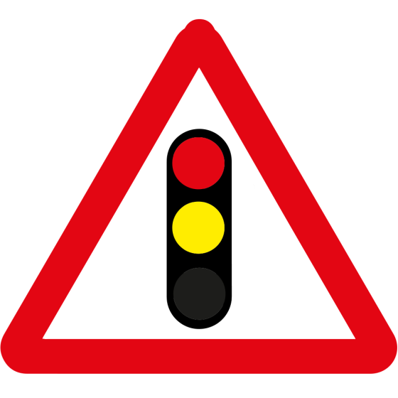 Traffic Light Ahead Triangle Metal Road Sign - 750mm