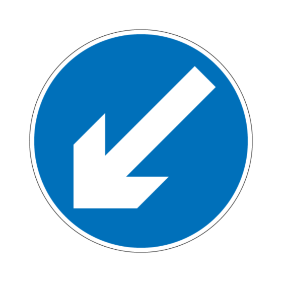 RA1 Plastic Quick Fit PLATE ONLY - Circular 750mm - 610 Blue Arrow Left