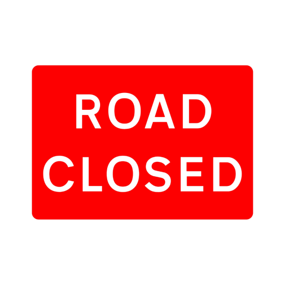 RA1 Plastic Quick Fit PLATE ONLY - Rectangle 1050x750mm - Road Closed