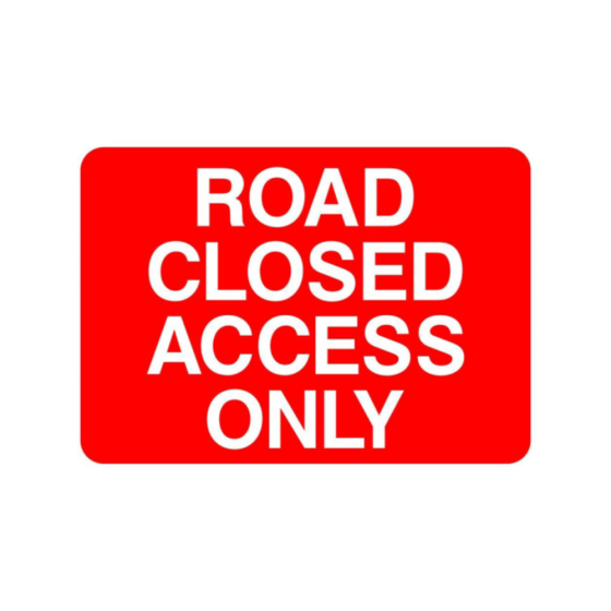 RA1 Plastic Quick Fit PLATE ONLY - Rectangle 1050x750mm - Road Closed Access Only