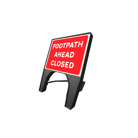 Footpath Ahead Closed Q-Sign | 600x450mm Rectangle