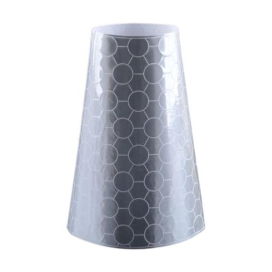 White prismatic reflective replacement sleeve for 1000mm traffic cone full view showing pocketed prismatic surface | CMT Group UK