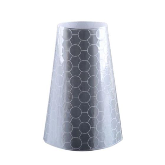 White prismatic reflective replacement sleeve for 750mm traffic cone full view showing pocketed prismatic surface | CMT Group UK