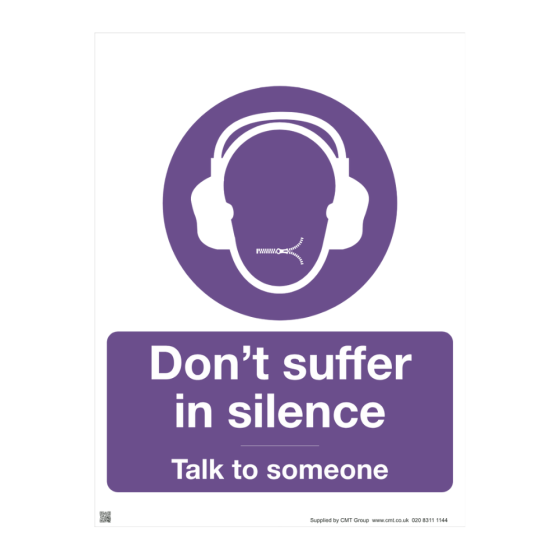 Mental Health Sign - 4mm Correx - 300x400mm - Don't suffer in silence