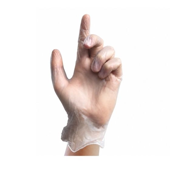 Clear vinyl powder-free disposable gloves food safe