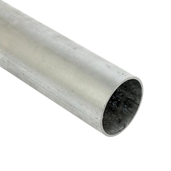 89mm galvanised steel sign post angled view showing hollow tube end and galvanised surface finish | CMT Group UK