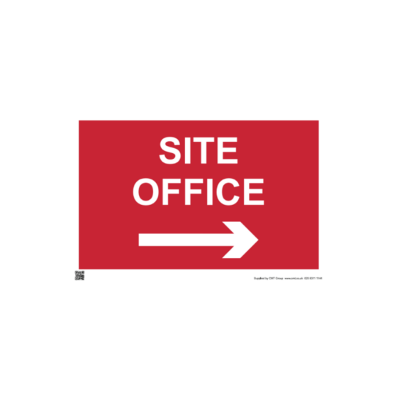 Site Sign - 6mm Correx - 594x841mm - Site Office Right Arrow