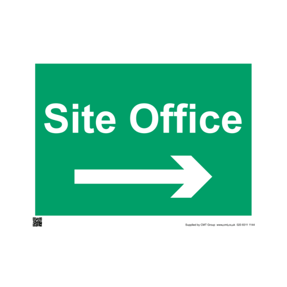 Site Sign - 3mm Correx - 297x420mm A3 - Site Office Right Arrow