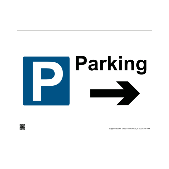 Site Sign - 3mm Correx - 297x420mm A3 - Parking Arrow Right