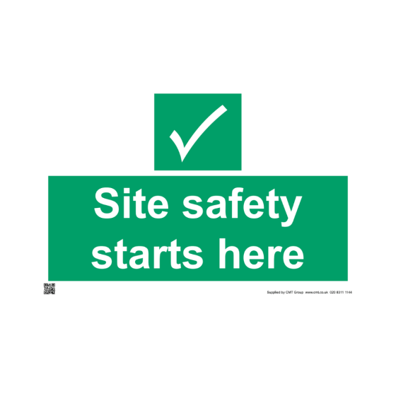Site Sign - 6mm Correx - 594x841mm - Site Safety Starts Here