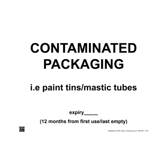 Site Sign - 3mm Correx - 297x420mm A3 - Contaminated Packaging