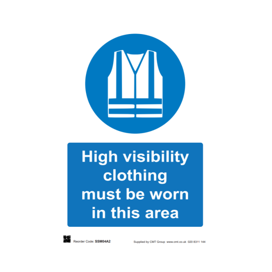 High vis clothing must be worn 420x594mm 420x594mm A2 - 3mm Correx