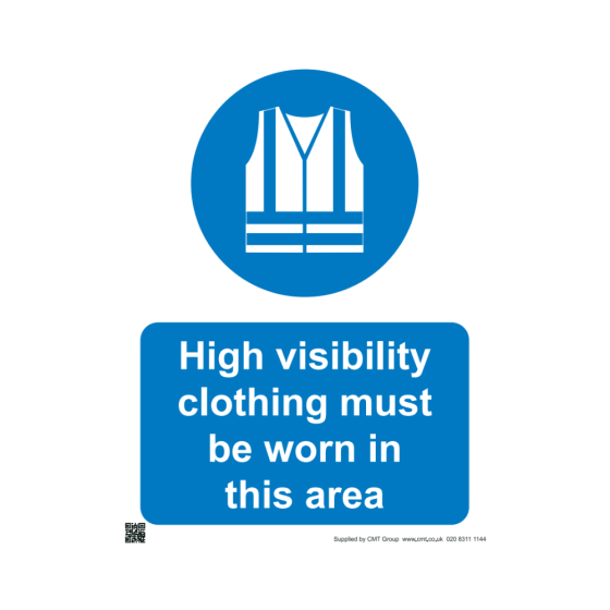 High vis clothing must be worn 297x420mm A3 - 3mm Correx