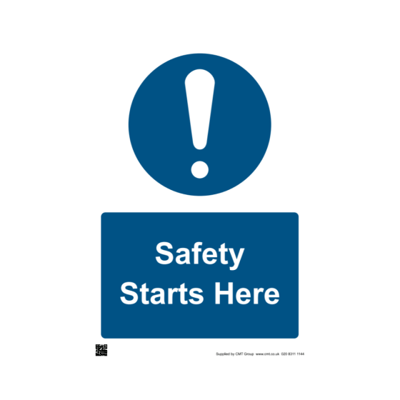 Safety Sign Safety Starts Here A2 - 4mm Correx