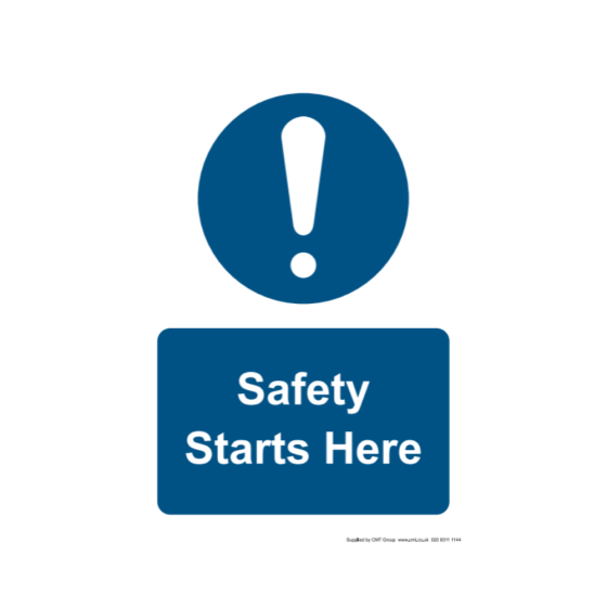 Safety Sign Safety Starts Here A4 - 4mm Correx