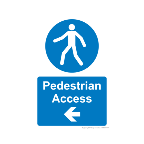 Safety Sign Pedestian Access A4 - 210x297mm 3mm Correx