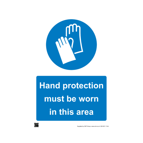 Site Sign - 3mm Correx - Hand protection must be worn - 420x594mm