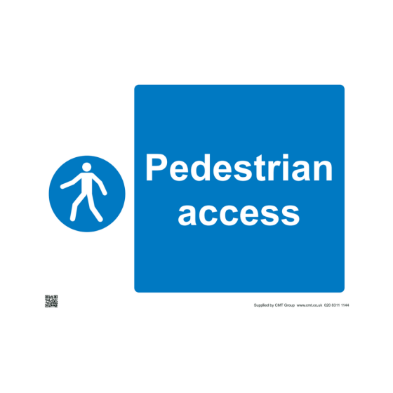 Site Sign - 6mm Correx - Pedestrians access - 594x841mm - Rigid