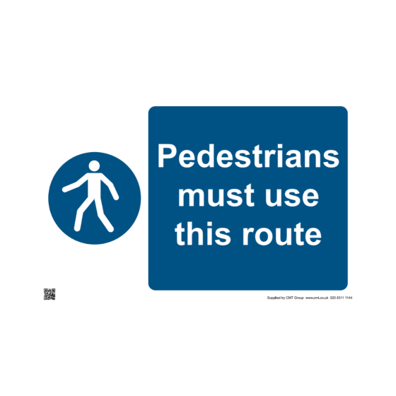 Site Sign - 3mm Correx - 420x594mm (A2) Pedestrians must use this route