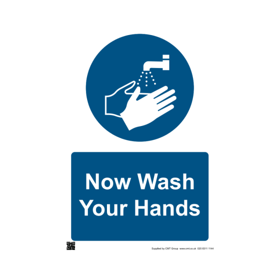Site Sign - 6mm Correx - 594x841mm (A1) - Now Wash Your Hands