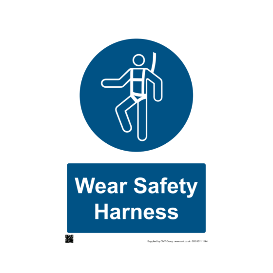 Safety Sign Wear safety harness 420x594mm A2 - 3mm Correx