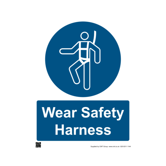Safety Sign Wear safety harness 297x420mm A3 - 3mm Correx