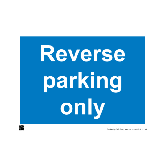 Site Sign - 3mm Correx - Reverse Parking Only - 297x420mm (A3)