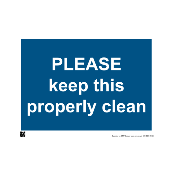 Site Safety Sign - 3mm Correx - Please keep this property clean - 297x420mm (A3)