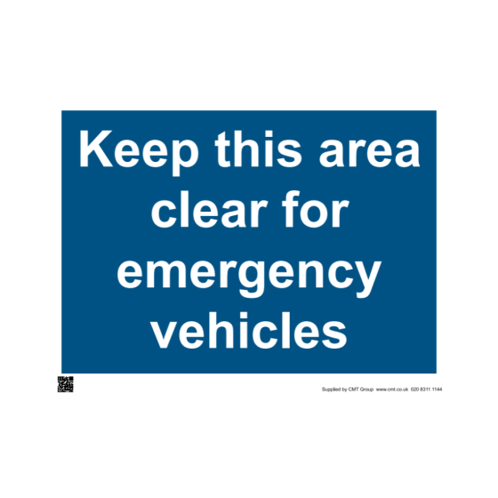 Site Sign - 3mm Correx - Keep this area clear for emergency vehicles - 297x420mm (A3)