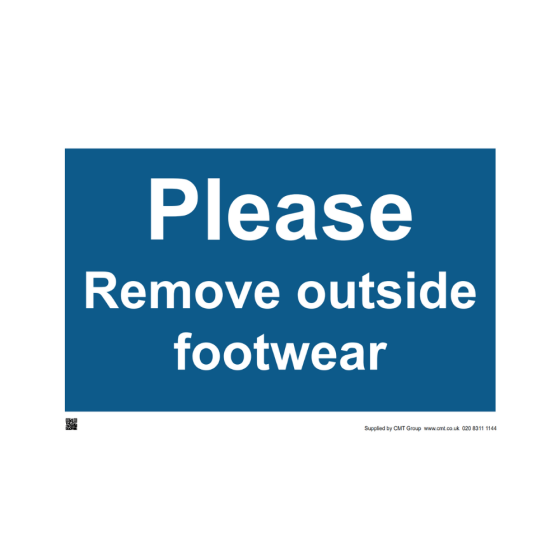 Safety Sign - 6mm Correx - Please remove outside footwear - 594x841mm (A1)