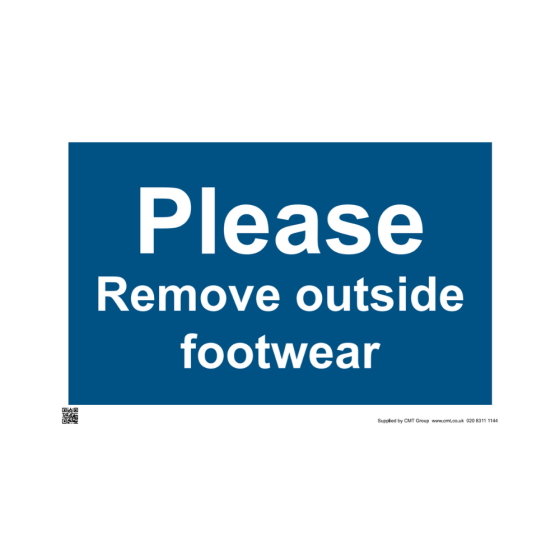 Site Sign - 3mm Correx - Please remove outside footwear  - 420x594mm (A2)