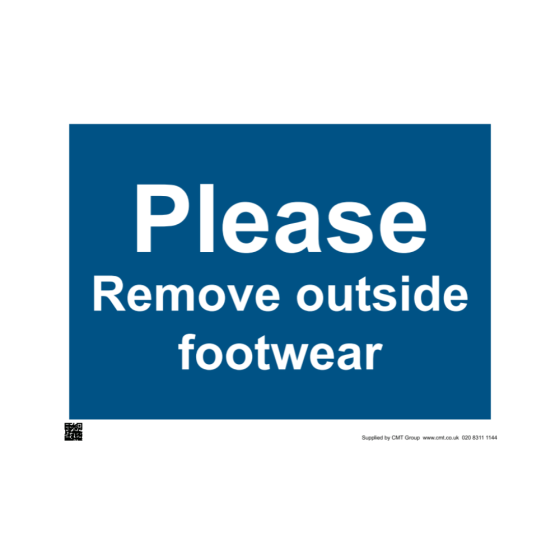 Site Sign - 3mm Correx -Please remove outside footwear - 297x420mm (A3)