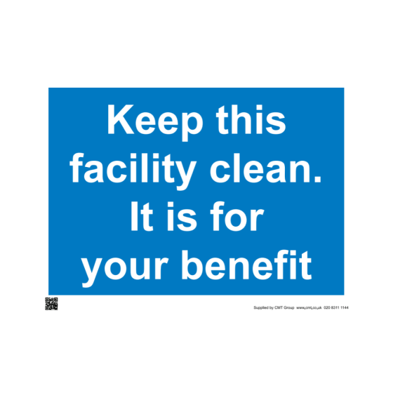 Site Sign - 3mm Correx - Keep this facility clean- 297x420mm (A3)