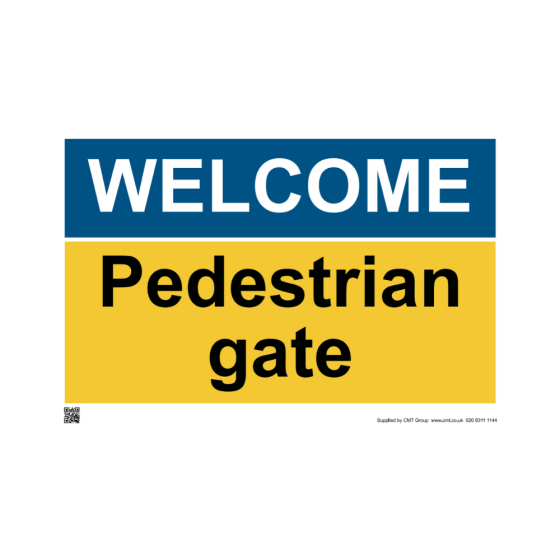 Site Sign - 3mm Correx - Welcome Pedestrian Gate - 420x594mm (A2)