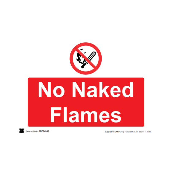 Site Sign - 3mm Correx - 297x420mm A3 - No naked flames