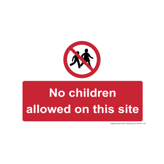 Site Sign - 3mm Correx - 210x297mm A4 - No children allowed on this site