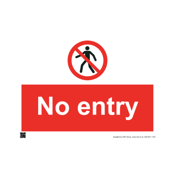 Site Sign - 3mm Correx - 297x420mm A3 -  No Entry