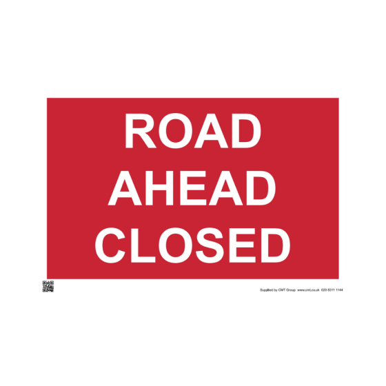Site Sign - 3mm Correx - 420x594mm - Road ahead closed