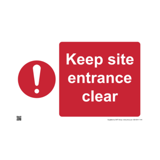 Site Sign - 6mm Correx - 594x841mm - Keep site entrance clear