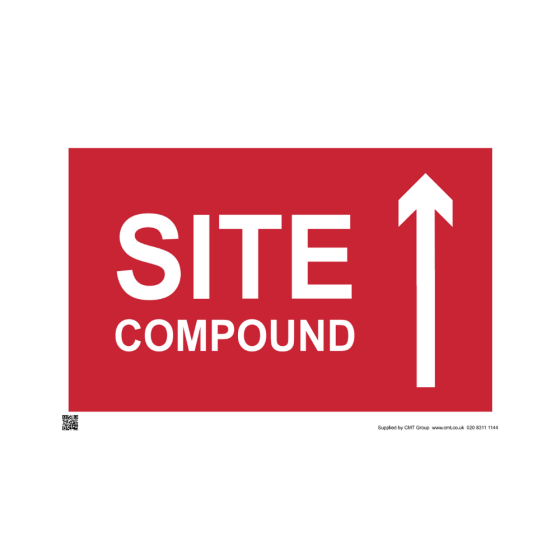 Site Sign - 6mm Correx - 594x841mm - Site compound arrow up