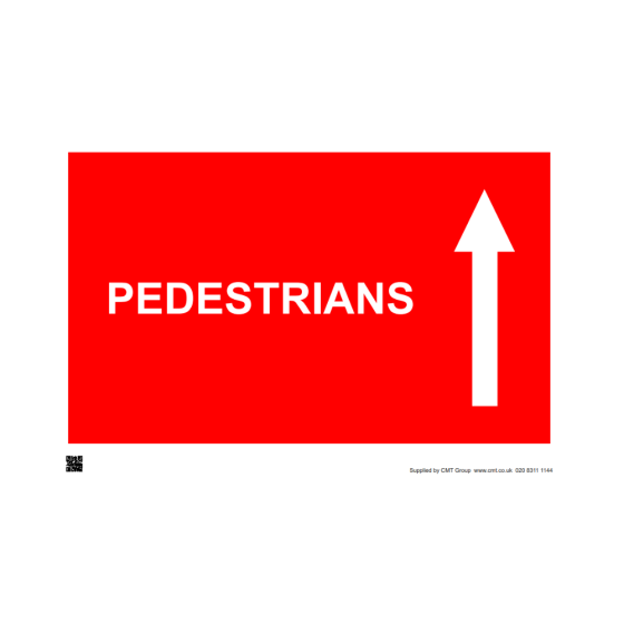 Site Sign - 6mm Correx - 594x841mm - Pedestrians arrow up