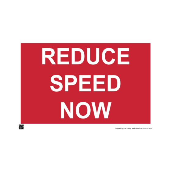 Site Sign - 3mm Correx - Reduce speed now - 420x594mm (A2)