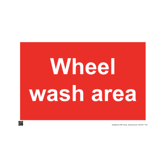 Site Sign - 3mm Correx - Wheel wash area - 420x594mm (A2)