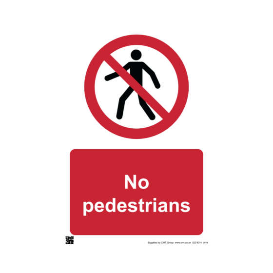 Site Sign - 3mm Correx - 420x594mm (A2) - No pedestrians